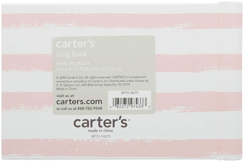 Carter's Mini Baby Photo Album Brag Book BP73-14075 - Pink, White, Gold, 60 Pages