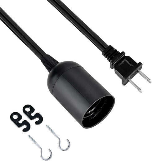 15 E26 Switch(Bulb Simple Deluxe Feet Extension Hanging Lantern Pendant Light Cord with Socket, Featuring an On/Off Not