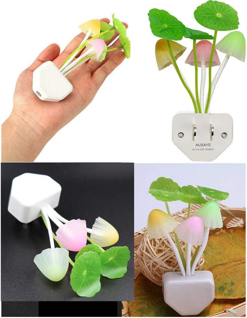 AUSAYE Color Change Led Night Light w/Smart Sensor, Plug-in Night Lights for Kids Adults Cute Mushroom Night Light Lamp