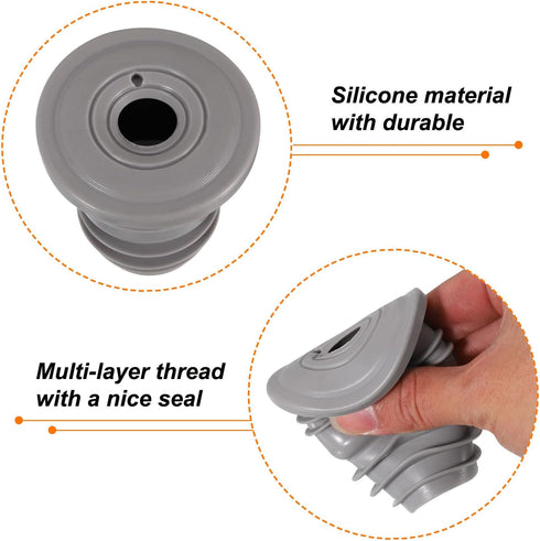 uxcell Silicone Drain Pipe Seal Ring, Anti-Odor Floor Drain Plug for 35-40mm PVC Drainage Pipes, Grey Sealing Cover