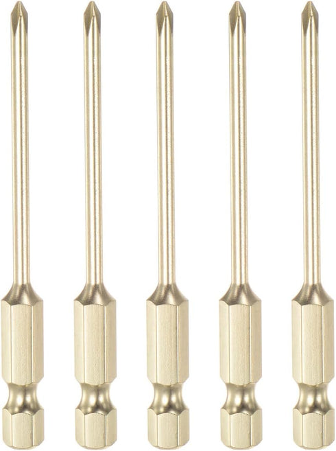 5pcs PH0 Phillips Head Screwdriver Drill Bit, 3" Length 0.12" Dia 1/4 Inch Hex Shank for Power Tool