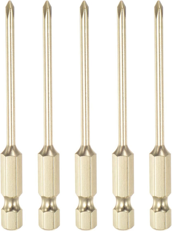 5pcs PH0 Phillips Head Screwdriver Drill Bit, 3" Length 0.12" Dia 1/4 Inch Hex Shank for Power Tool