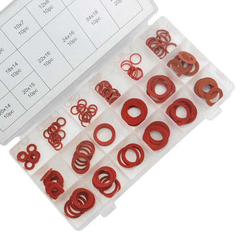 XINGYHENG 150Pcs 14 Sizes Fiber Flat Washer Red Steel Paper Insulation Flat Washer Insulation Sealing Spacers Assortment Kit for Plumbing Automotive General Repair