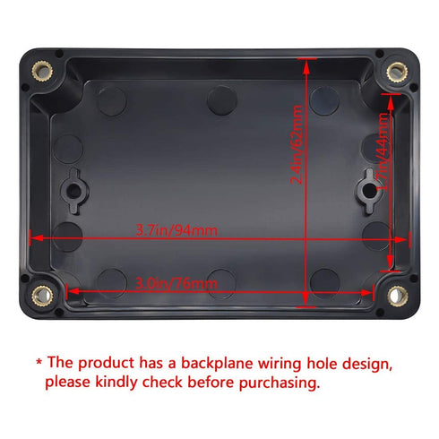 LeMotech Junction Box IP65 Waterproof Project Box Dustproof ABS Plastic Electrical Boxes Universal Enclosure for Electronic Black 3.93x 2.68x 1.97 inch (100 x 68 x 50 mm)(Pack of 1)