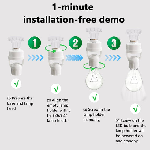 TAYCZGQL Bulbs 1 Pack, E26/E27 Bulb Light Socket Motion Sensor Light Switch Socket - Screw in Automatic Holder, Indoor