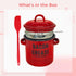 Red Enamel Grease Container with Strainer & Spatula - Perfect for Cooking Oil and Bacon