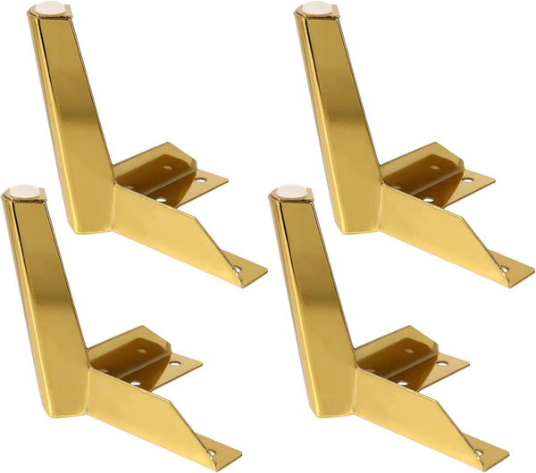 Roleader 4 Pcs Metallic Gold Metal Furniture Legs Cabinet Sofa Support Feet Y-Shaped