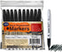 A-Trend Deals 10 Pack Black Permanent Felt Waterproof Markers, Fine Point, Fade Resistant, Writes on Plastic, Metal