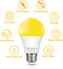 Yellow LED Bug Light Bulbs, A19 Outdoor 60W Equivalent, 9W Yellow Amber Bug Lights, E26 Base, Non-Dimmable, 4 Pack