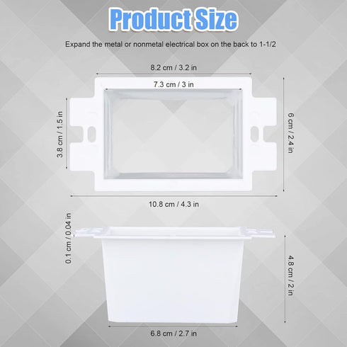 6PCS BE1-6 Electrical Outlet Box Extender, Single Gang with 12pcs Screws, Heavy Duty Plastic Unit Receptacle