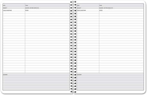 BookFactory Universal Note Taking System - Cornell Notes Notetaking Notebook, 120 Pages, 8.5" x 11" (LOG-120-7CW-A)