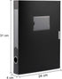 HUA JIE A4 Storage File Boxes, Plastic Archives Cases with Lid, Document Storage Filing Box for Office, Black (Pack of