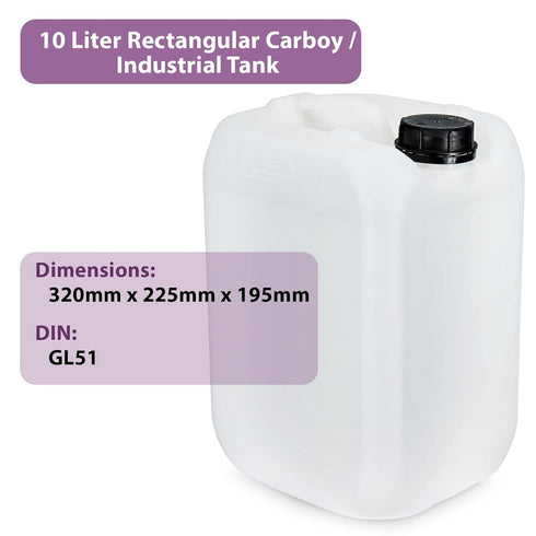 Globe Scientific 601782 HDPE Industrial Tank, 10L Volume