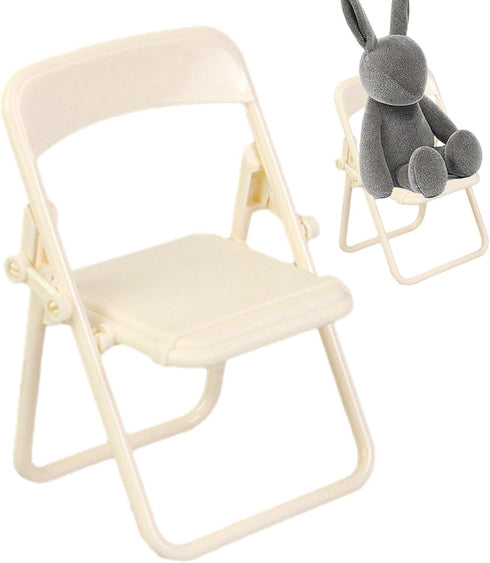 LAMPTTI Foldable Chair Phone Holder, Chair Foldable Phone Holder, Desktop Folding Chairs Cell Phone Stand, Folding