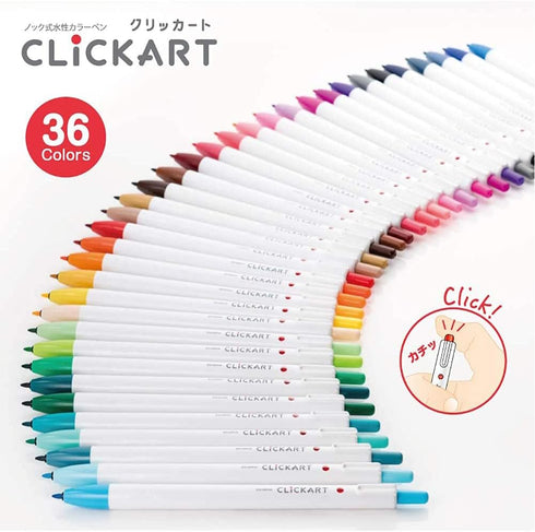 Zebra WYSS22-36C-N Clickart Water-Based Markers, 36 Colors with Case Included