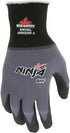 MCR Safety N96790XL Ninja BNF Work Gloves - 15 Gauge Nylon/Spandex Shell, NFT Coated Palm & Fingertips, Black/Grey, XL