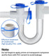 2Pack 3/4" Standard Condensate Trap with 17" Cleaning Brush, PVC Transparent U Trap for HVAC Systems