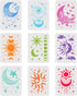 12X8 inches Wall Stencils for Painting - Reusable Star Moon Tile Stencil for Concrete Floor, Patio & Furniture