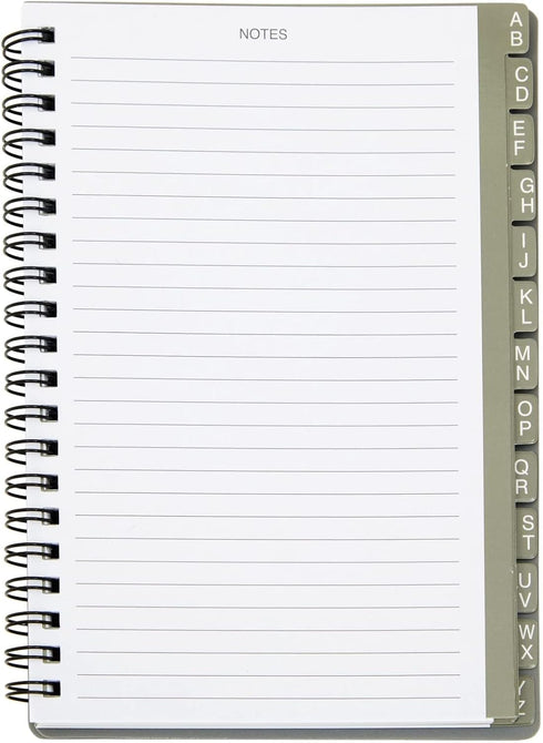 Juvale 2-Pack Spiral Password Keeper Book, Password Notebook with Alphabetical Tabs, Gray/Black (80 Lined Pages)