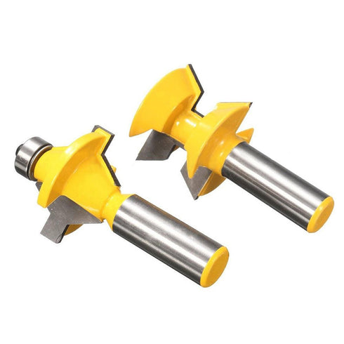 Yakamoz 1/2" Shank Tongue and Groove Router Bit Set, 2Pcs, 120 Degree Woodworking Cutter Tool