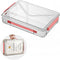 Marte Vanci Portable Project Case with Lid, Clear Plastic Storage Bin with Handle for A4 Letter Paper, Photo Crafts