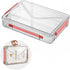 Marte Vanci Portable Project Case with Lid, Clear Plastic Storage Bin with Handle for A4 Letter Paper, Photo Crafts