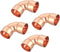uxcell 4 Pcs 0.5 inch 90 Degree Elbow Short-turn Copper Pipe Fitting Connector with Sweat Solder Connection
