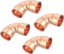 uxcell 4 Pcs 0.5 inch 90 Degree Elbow Short-turn Copper Pipe Fitting Connector with Sweat Solder Connection