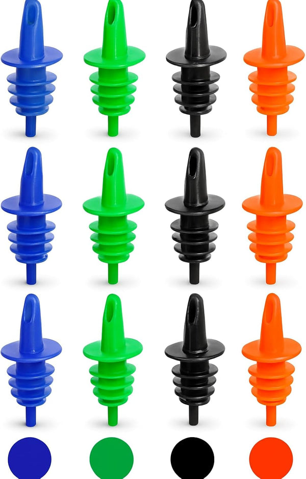EHOMEA2Z Shaved Ice Pourers 12 Pack - Ideal for Snow Cone Syrup Bottles and Accessories, Free Flow Pourers