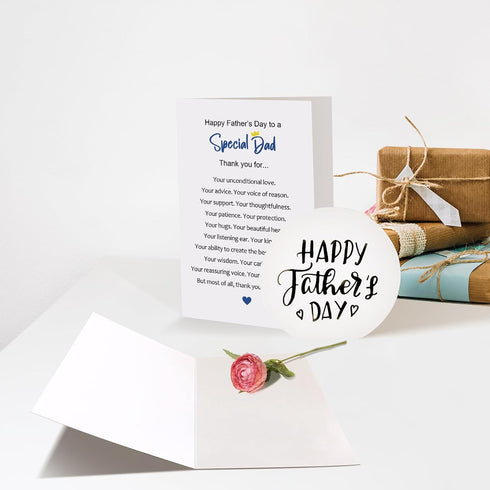 Chenive Happy Father's Day Card for Special Dad, Father's Day Thank You Card from Son Daughter, Thankful Fathers Day