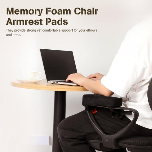 Memory Foam Chair Armrest Pads, 1 Pair Office Chair Arm Pads, Gaming Chair Arm Rest Pillows, Desk Chair Elbow Support Cushions for Offices, Study Rooms, Game Rooms by Epicover