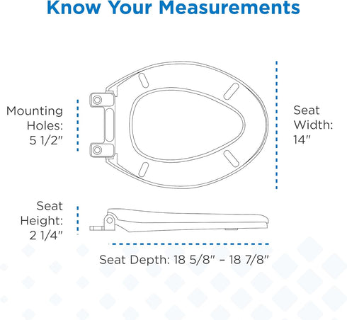 G009921325 Gerber Elongated Toilet Seat with Cover, Soft Close, No Slam, Quick & Easy Install, Heavy-Duty Plastic