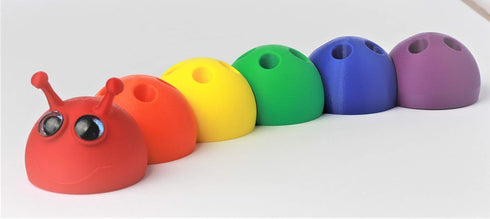 Test Tube Rack - Fun Caterpillar Design, Holds 20 Tubes, 13mm Tube Size