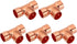 PATIKIL 15mm ID 1mm Thick Tee Copper Fitting, 3pcs 99.9% 3 Way Pure Copper for Plumbing HVAC