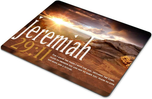 Smooffly Gaming Mouse Pad Custom, Jeremiah 29:11 Bible Verse Non-Slip Rubber Large Mat