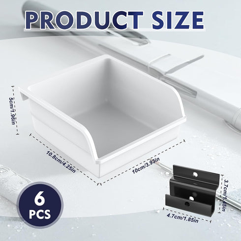 BeapTcely (6, Slatwall Bins with Hooks Plastic Slatwall Organizer Slatwall Containers Workbench Bins for Slat Wall