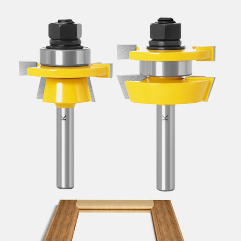 ASNOMY 2Pcs Shaker Rail and Stile Router Bits for Cabinet Door, 1/4