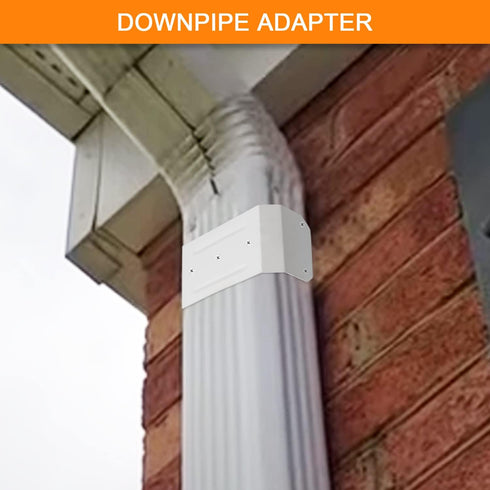 Downspout Adapter Gutter Pipe Clip Hidden Bracket Set of 2, 3x4, White