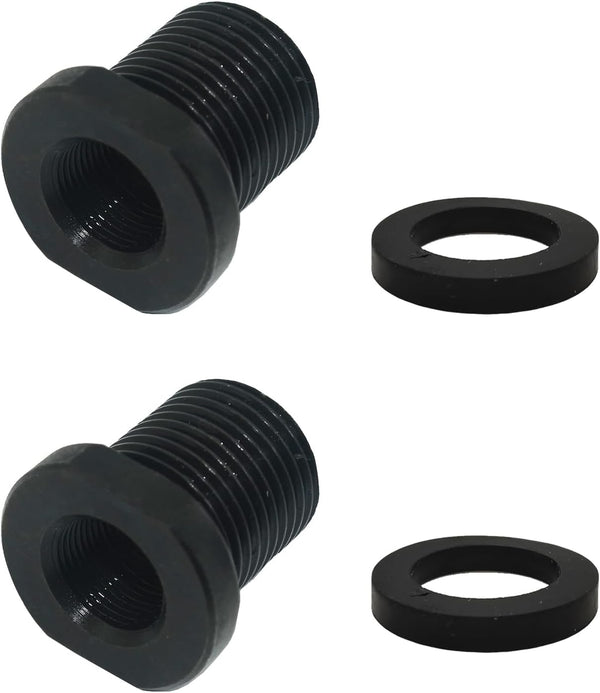 2 Pcs Thread Adapters and Washers, 1/2 * 28-3/4 * 16, Black