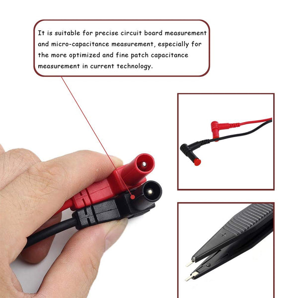 2PCS SMD LCR Chip Test Clip for Capacitance Inductor Resistance Test Clip Meter Lead Probe Multimeter Tweezer