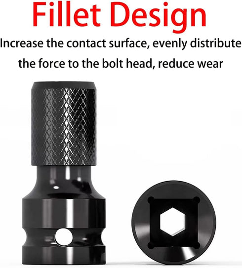 DCA 4PCS 1/2 inch Square Drive to 1/4 inch Hex Female Socket Adapter for Impact Wrench