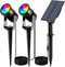 T-SUNUS RGB Solar Spot Lights Christmas, Metal Color Changing Landscape Spotlights IP65