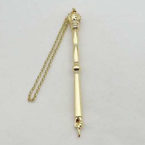IEUDNS Bible Pointer Hand Pointer, Works of Art, Connected Chain Decorated,Bible Reading Tool,Torah Pointer, Gold Crown