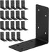 20Pcs Corner Braces,4"x4"x2" Black L Brackets for Wood,Heavy Duty 2mm Steel Black