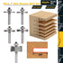 5Pcs Set,1/4" 1/8",5/32",3/16",1/4" 5/8",3/8" T Slot Router Bit Shank,Cutting Height and Deep T Trark Bit