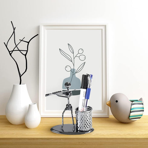 AUTULET Creative Office Desktop Accessories Musical Instrument Metal Pen Pencil Holder Children Toy Gifts (Flute)