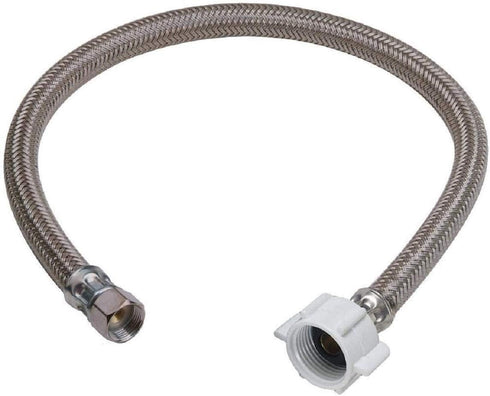 EZ-Fluid 12 Toilet Water Supply Connector, Braided Stainless Steel, 3/8 Female Compression Thread (1-PACK)