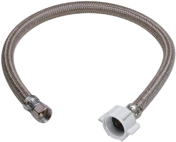 EZ-Fluid 12 Toilet Water Supply Connector, Braided Stainless Steel, 3/8 Female Compression Thread (1-PACK)