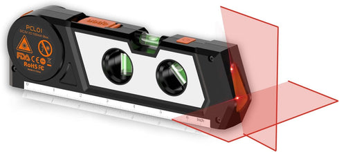 Laser Level Line Tool, 4 in 1 Multipurpose Cross Line Laser Level with Measure Tape Ruler