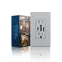 Grey USB Wall Outlet, 30W 6.0A Receptacles with Type A & C Ports, 15 Amp Tamper-Resistant Electrical Outlet